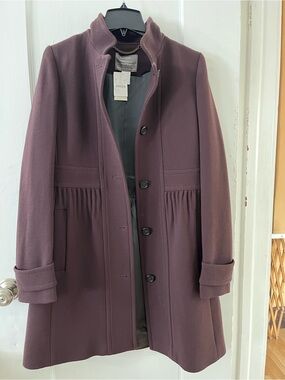 J.Crew Coletta Italian Double Cloth Wool Coat Size Tall 10 Purple NWT